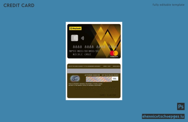 Beispielvorschau der MayBank Gold Mastercard auf den Philippinen